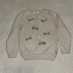 Cream Long Sleeve with sequined bows
